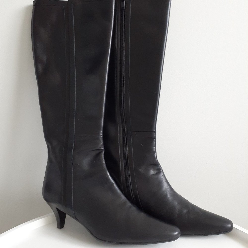 Talbots Black Leather Boots Size 7 M